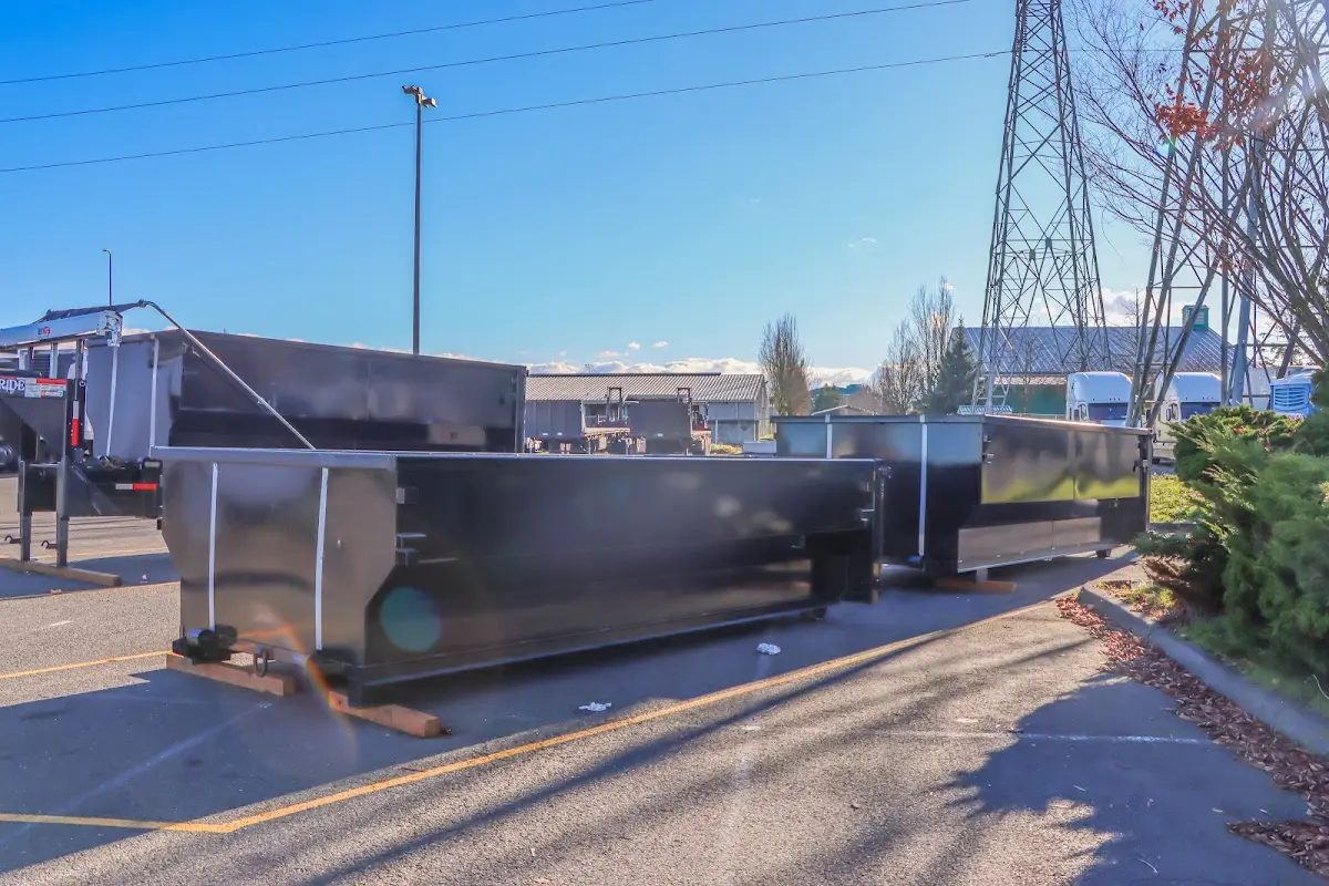 Roll-off dumpster ready for waste disposal at job site for Construction Dumpster Rental in Del Aire
